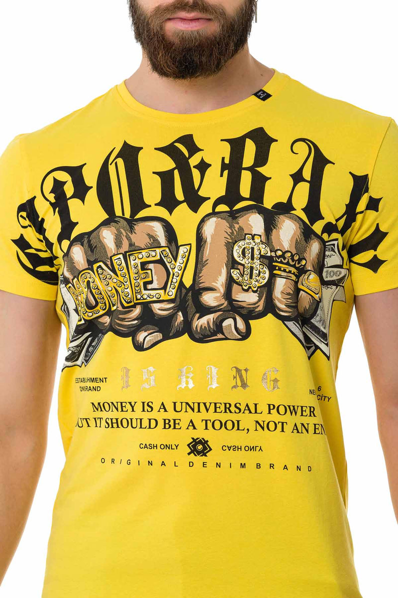 Cipo Baxx DOLLAR yellow men s T shirt CT714 persvision