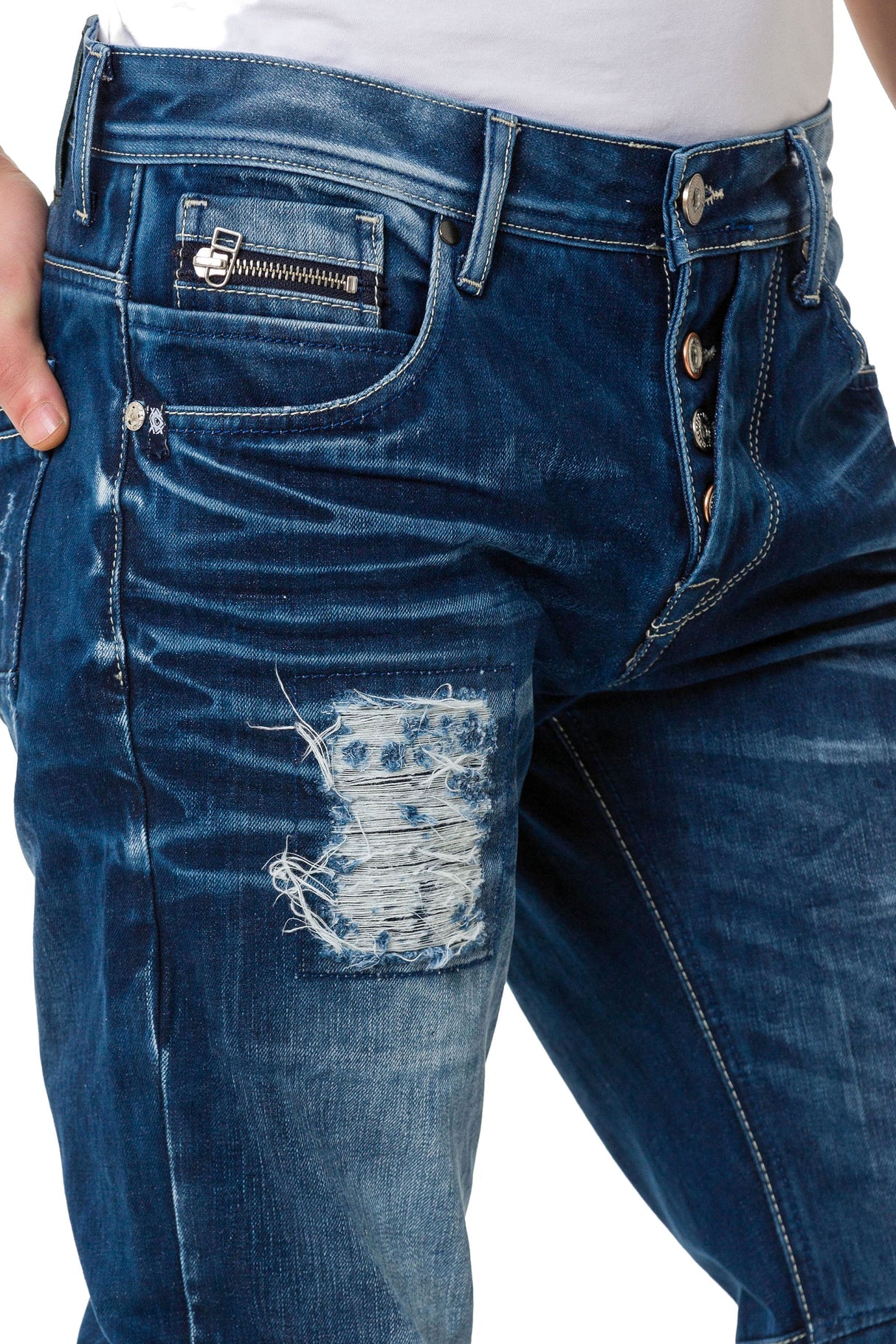 Vaqueros de hombre Cipo &amp; Baxx PAUL denim CD148