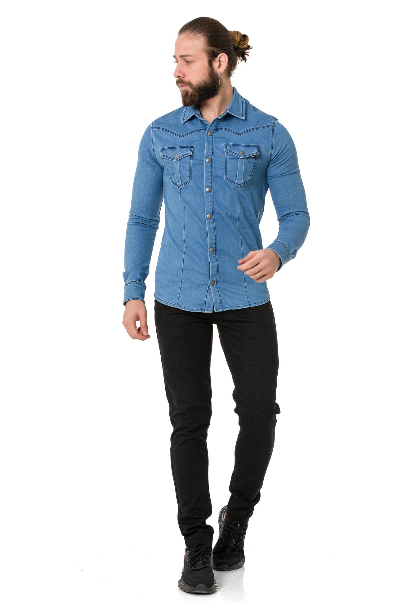 Cipo &amp; Baxx SOREN men's denim shirt CH189