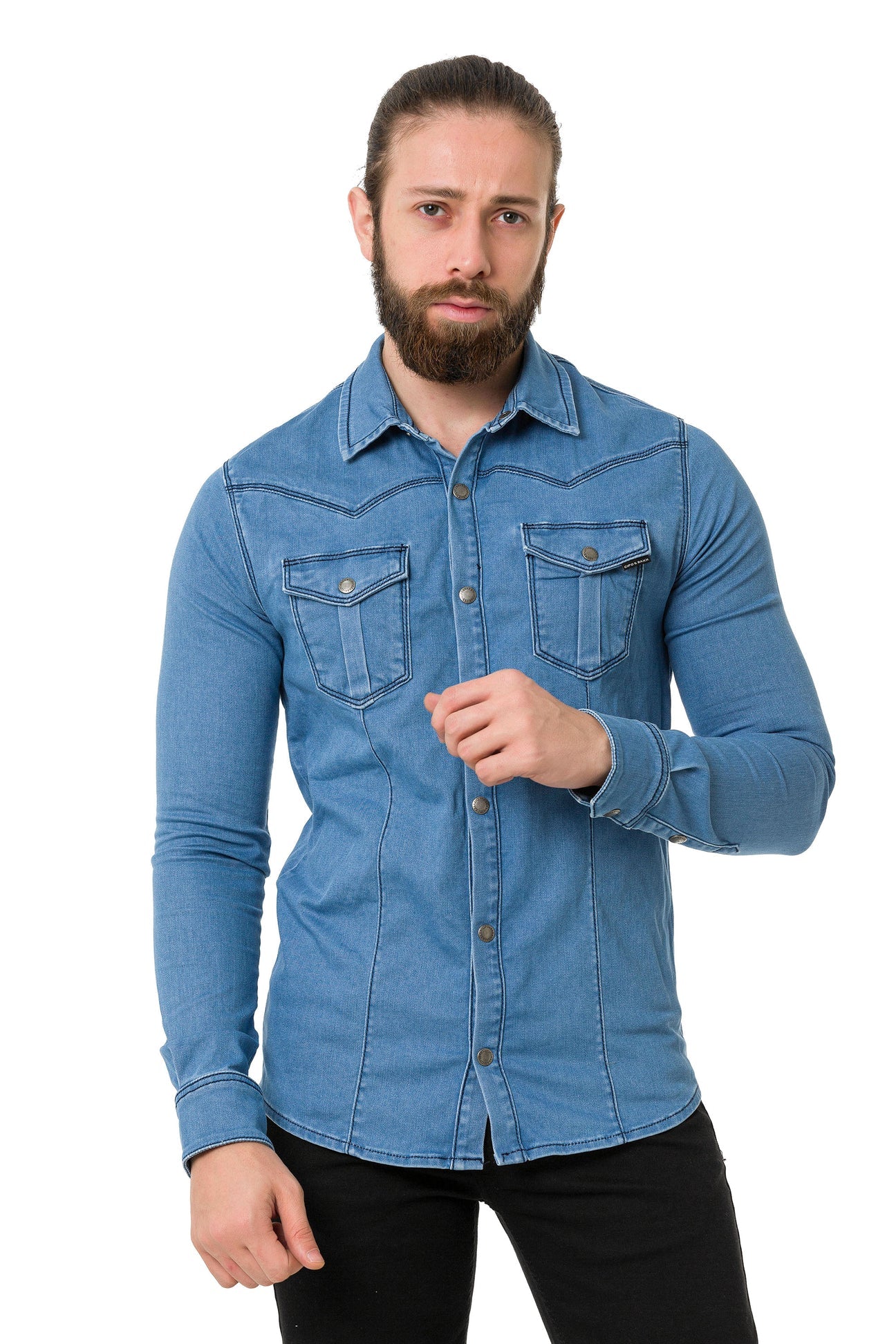 Cipo &amp; Baxx SOREN men's denim shirt CH189