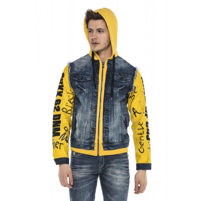 Cipo &amp; Baxx YELLOWSTONE Chaqueta vaquera para hombre Chaleco Denim CJ242