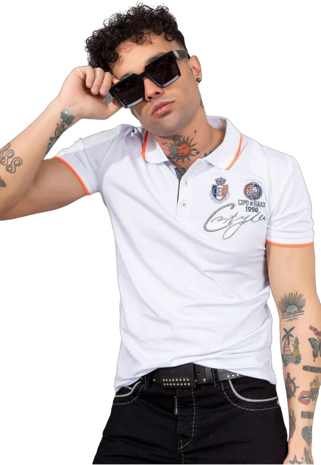 Cipo & Baxx MONTEGO white Herren Polo T-Shirt CT778