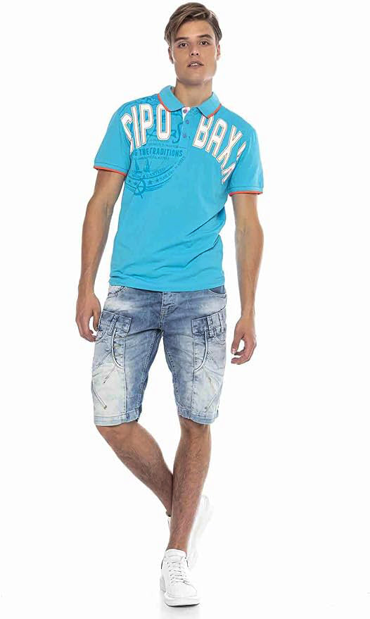 Cipo & Baxx MEILS Herren Kurze Jeans Denim CK198