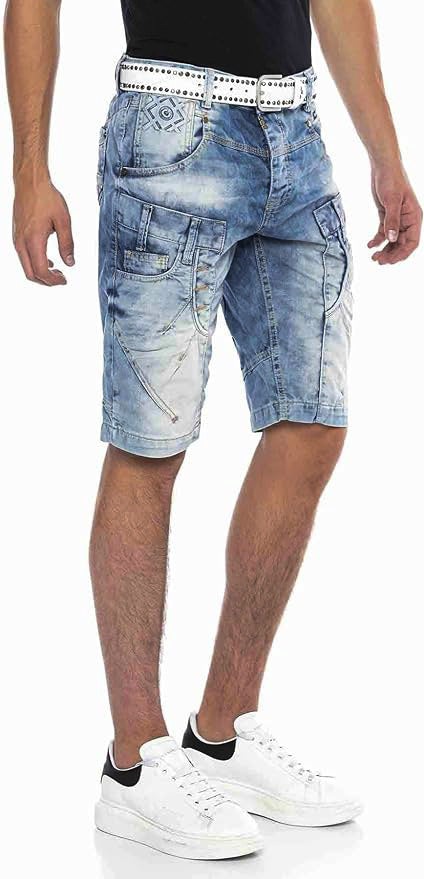 Cipo &amp; Baxx FARGO Vaqueros cortos para hombre Denim CK229