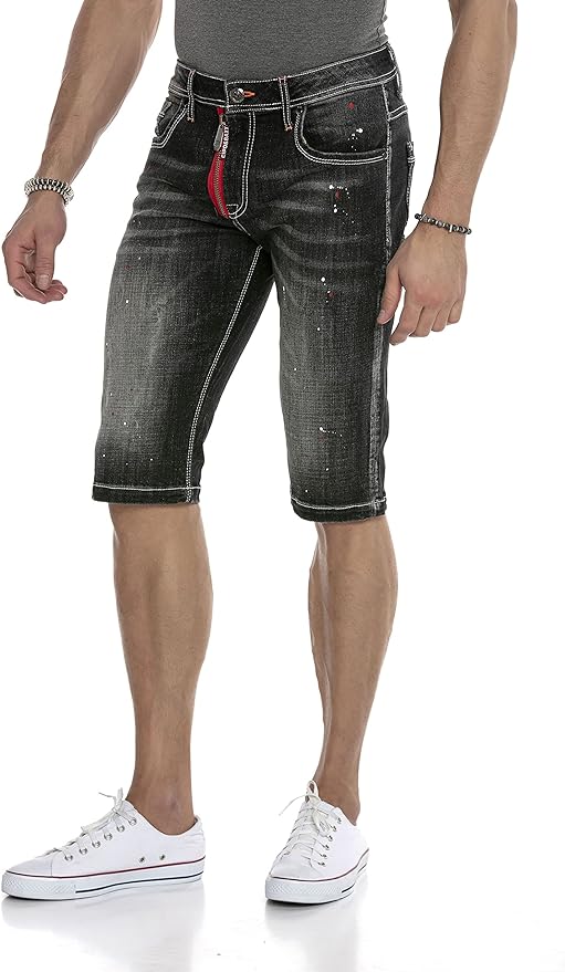 Vaqueros cortos de hombre Cipo &amp; Baxx MEDFORD denim CK203