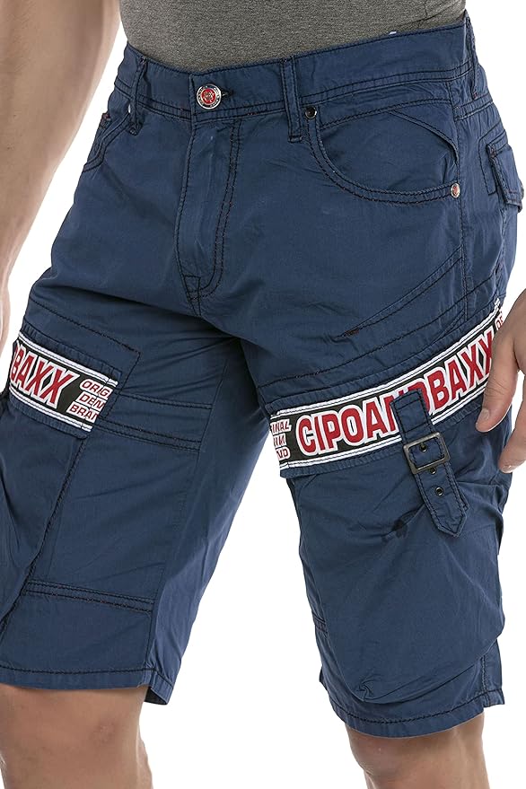 Vaqueros cortos de hombre Cipo &amp; Baxx MEDFORD denim CK203