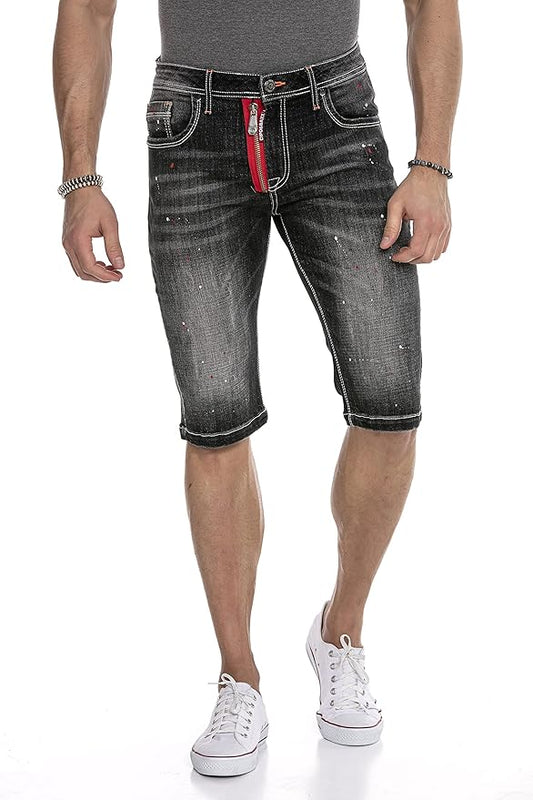 Vaqueros cortos de hombre Cipo &amp; Baxx MEDFORD denim CK203