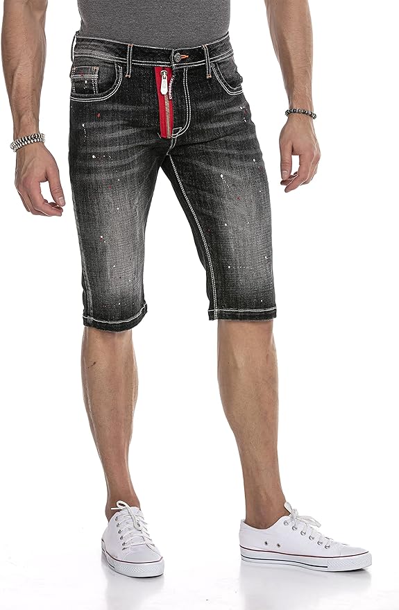 Vaqueros cortos de hombre Cipo &amp; Baxx MEDFORD denim CK203