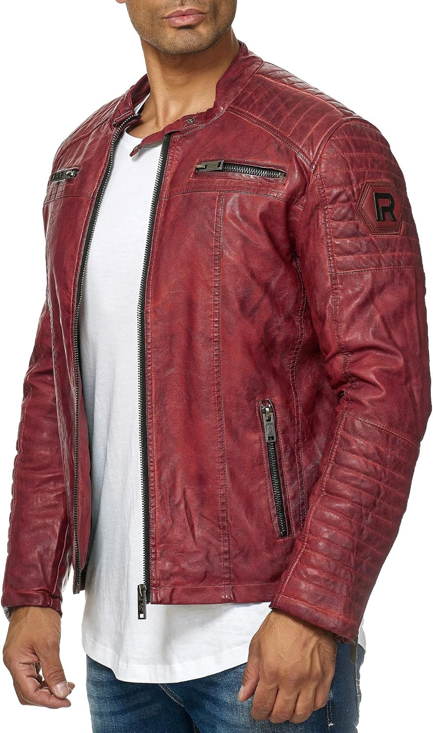 Redbridge REDFLAG Chaqueta de cuero para hombre M6013