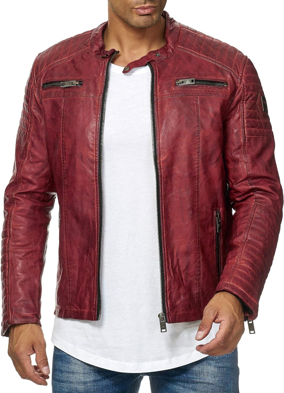 Redbridge REDFLAG Chaqueta de cuero para hombre M6013