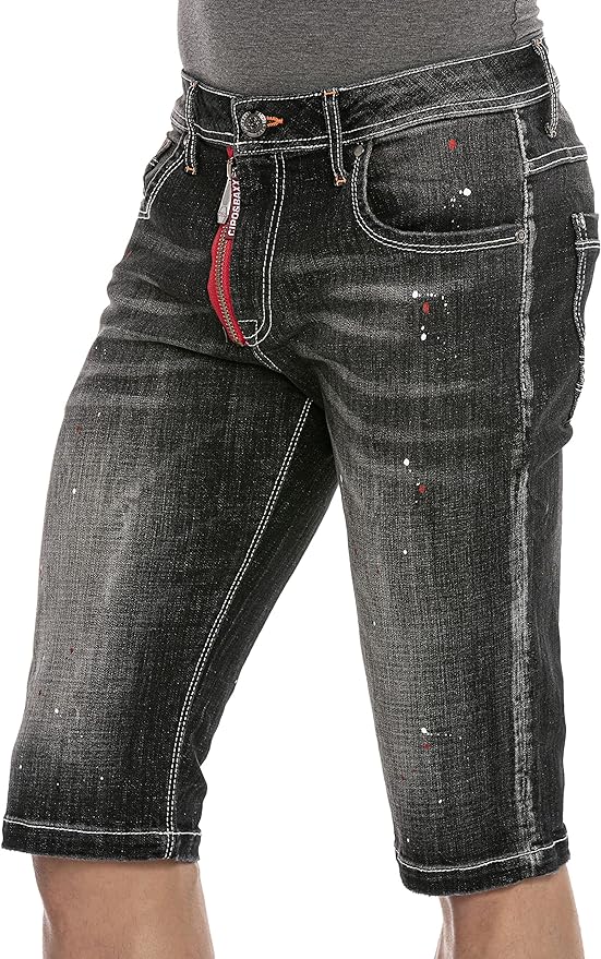 Vaqueros cortos de hombre Cipo &amp; Baxx MEDFORD denim CK203