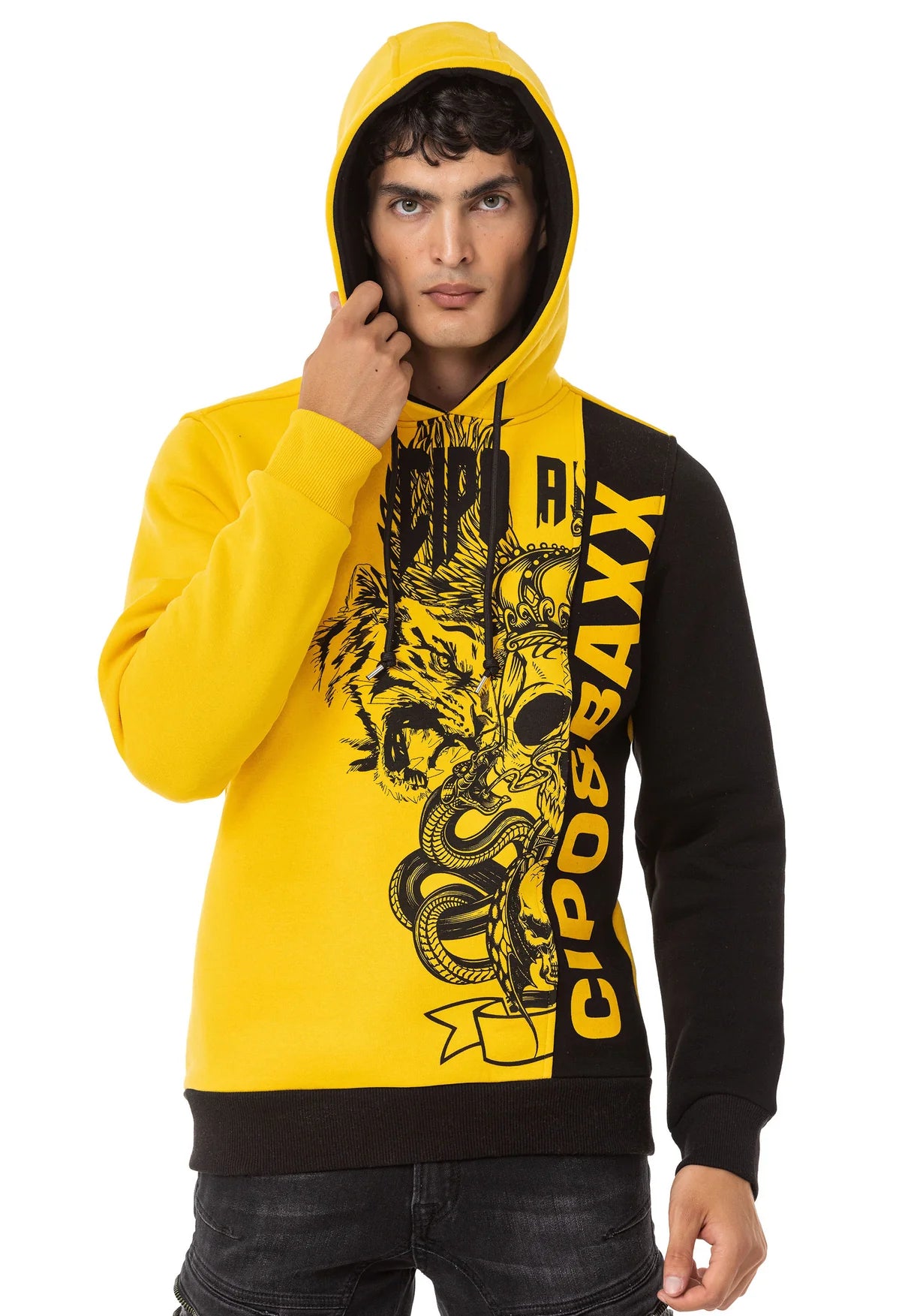 Cipo & Baxx UPTAKE Herren Kapuzen Sweatshirt CL541 yellow