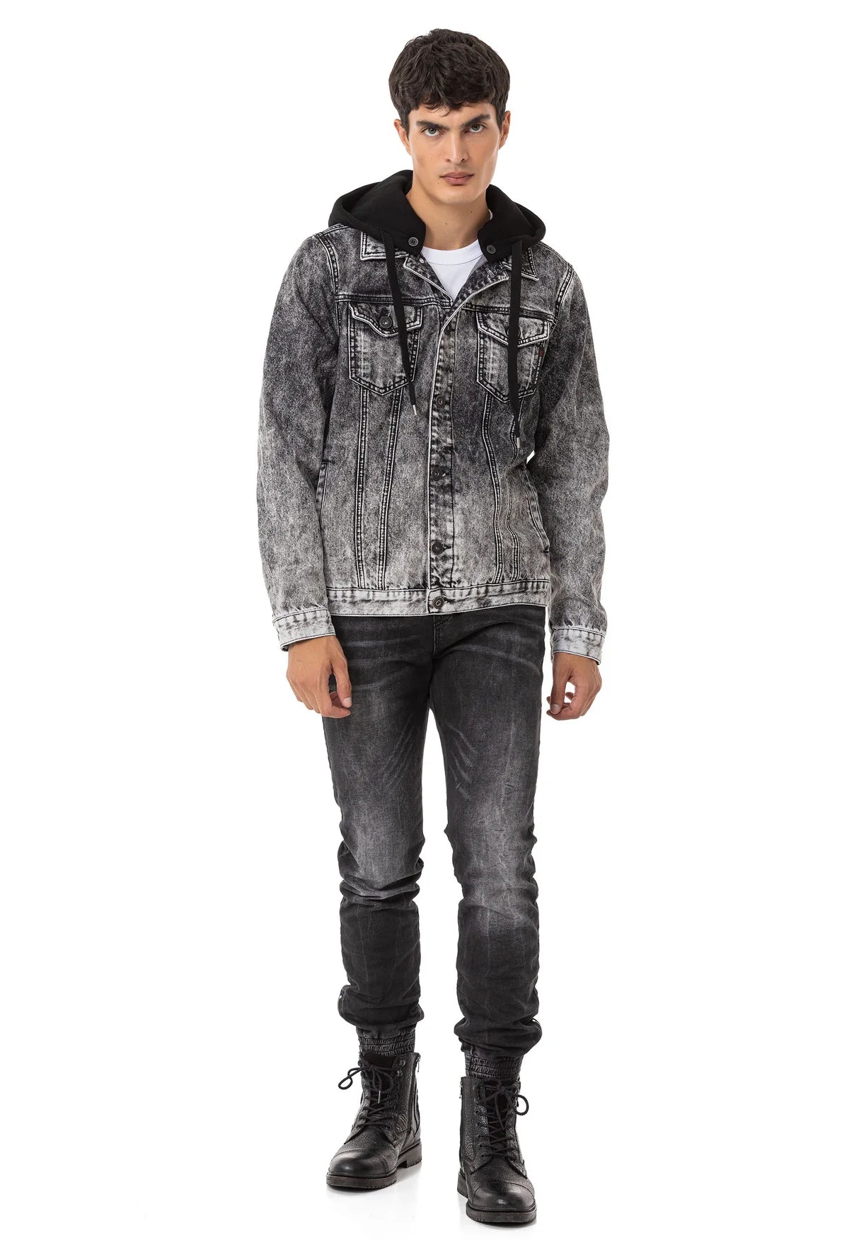 Cipo & Baxx SIMBA Herren Jeans Jacke Kapuze Denim CJ301