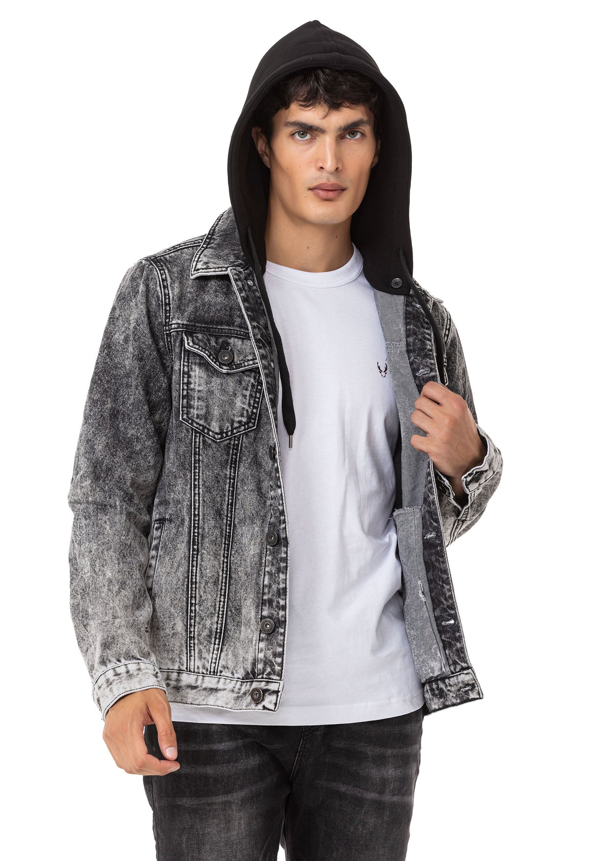 Cipo & Baxx SIMBA Herren Jeans Jacke Kapuze Denim CJ301