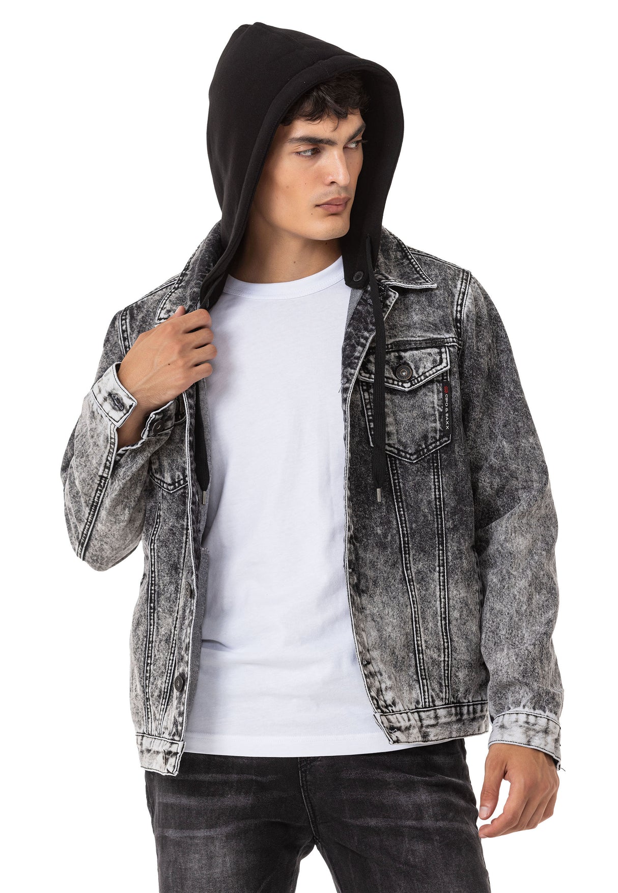 Cipo & Baxx SIMBA Herren Jeans Jacke Kapuze Denim CJ301