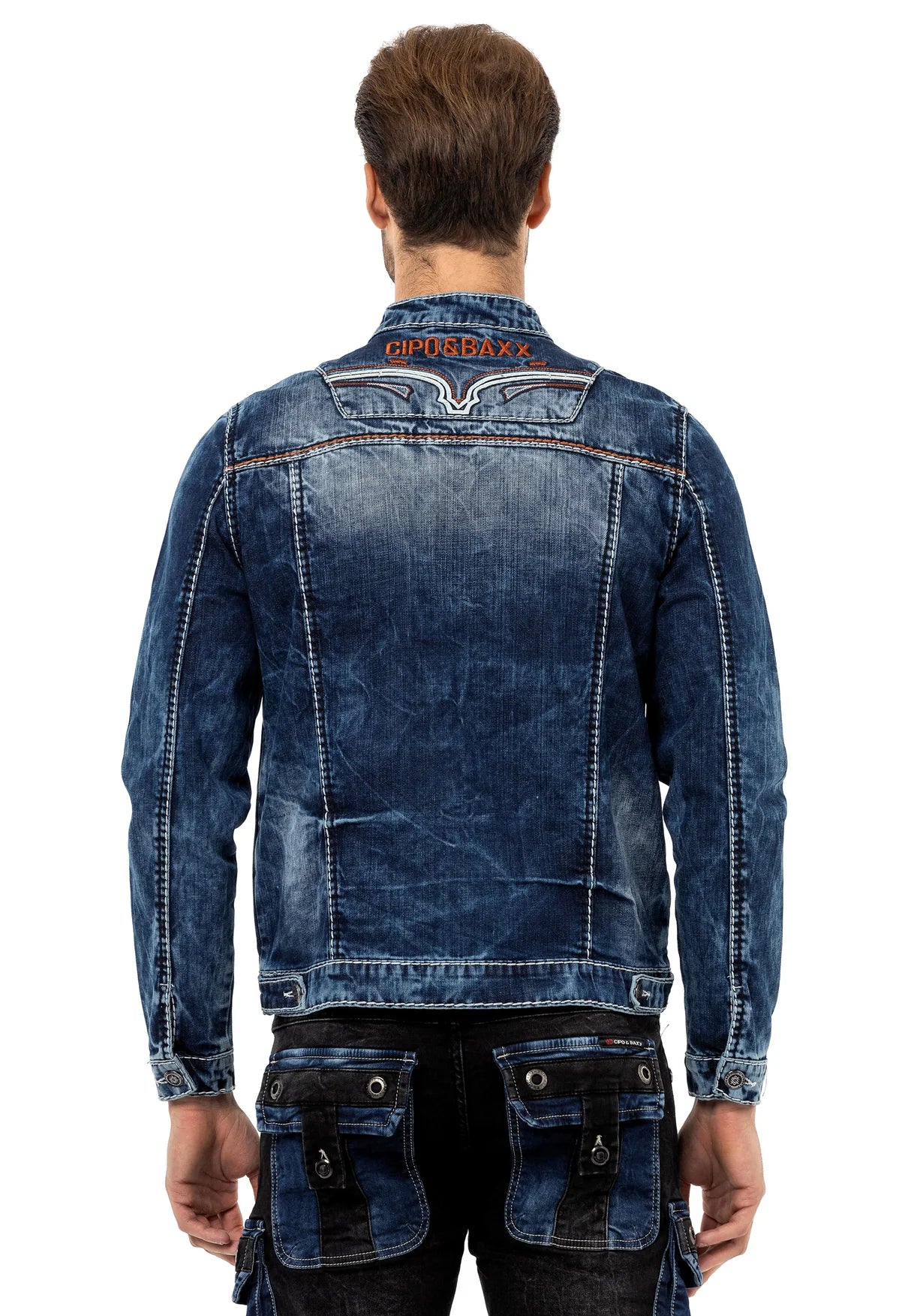 Cipo &amp; Baxx OVERLAND Men's Jeans Jacket Denim CJ279