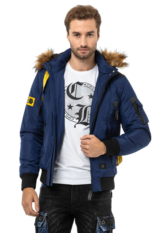 Cipo & Baxx MARTIN Herren Bomberjacke Fellkragen CM220