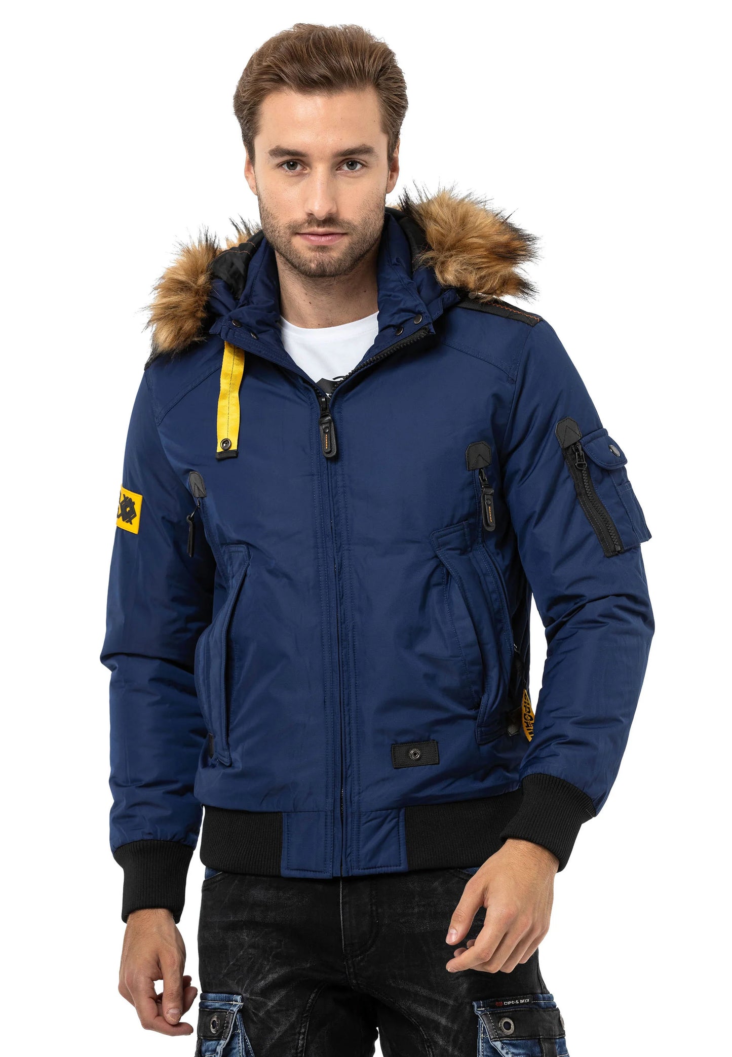 Cipo & Baxx MARTIN Herren Bomberjacke Fellkragen CM220