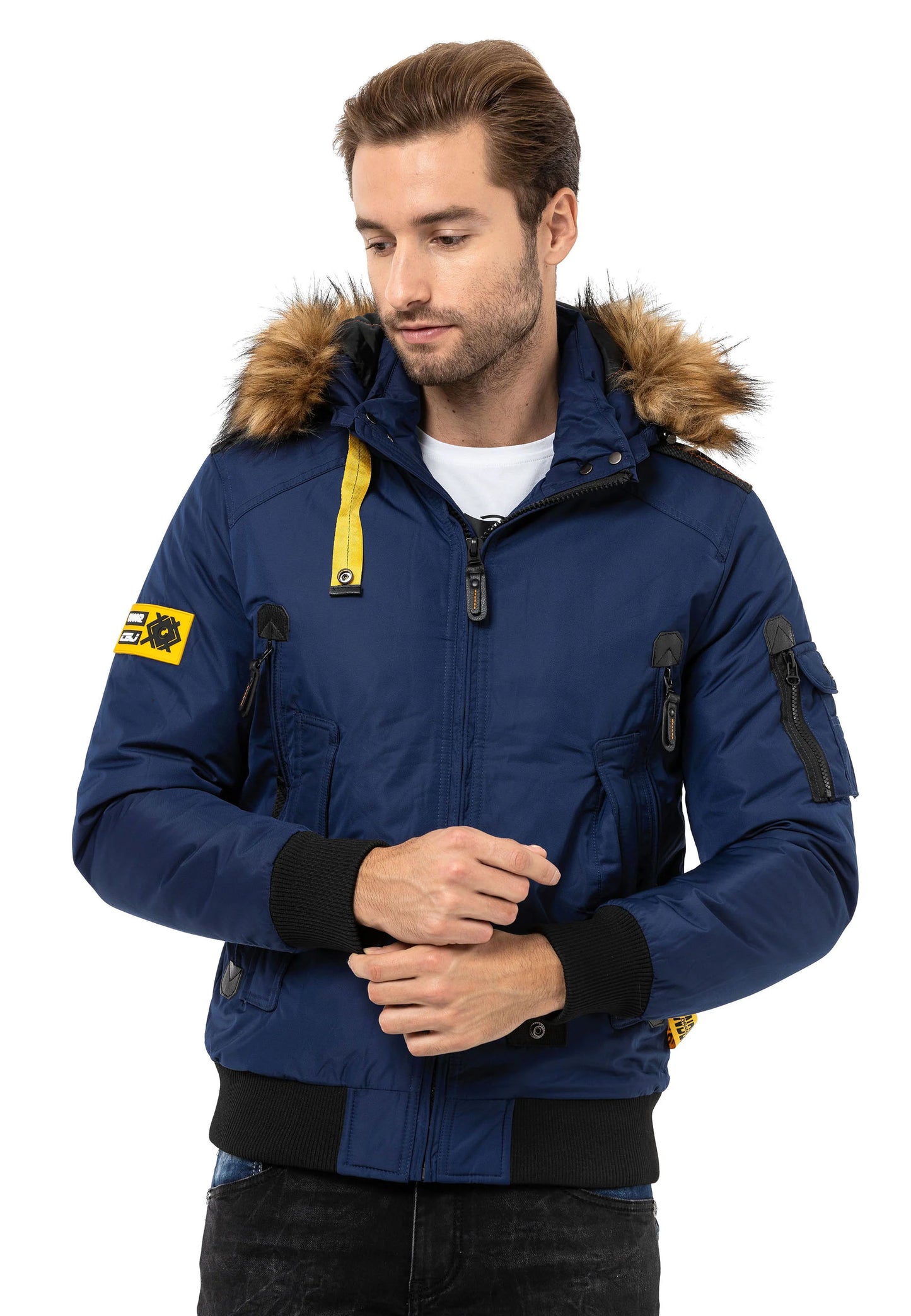 Cipo & Baxx MARTIN Herren Bomberjacke Fellkragen CM220