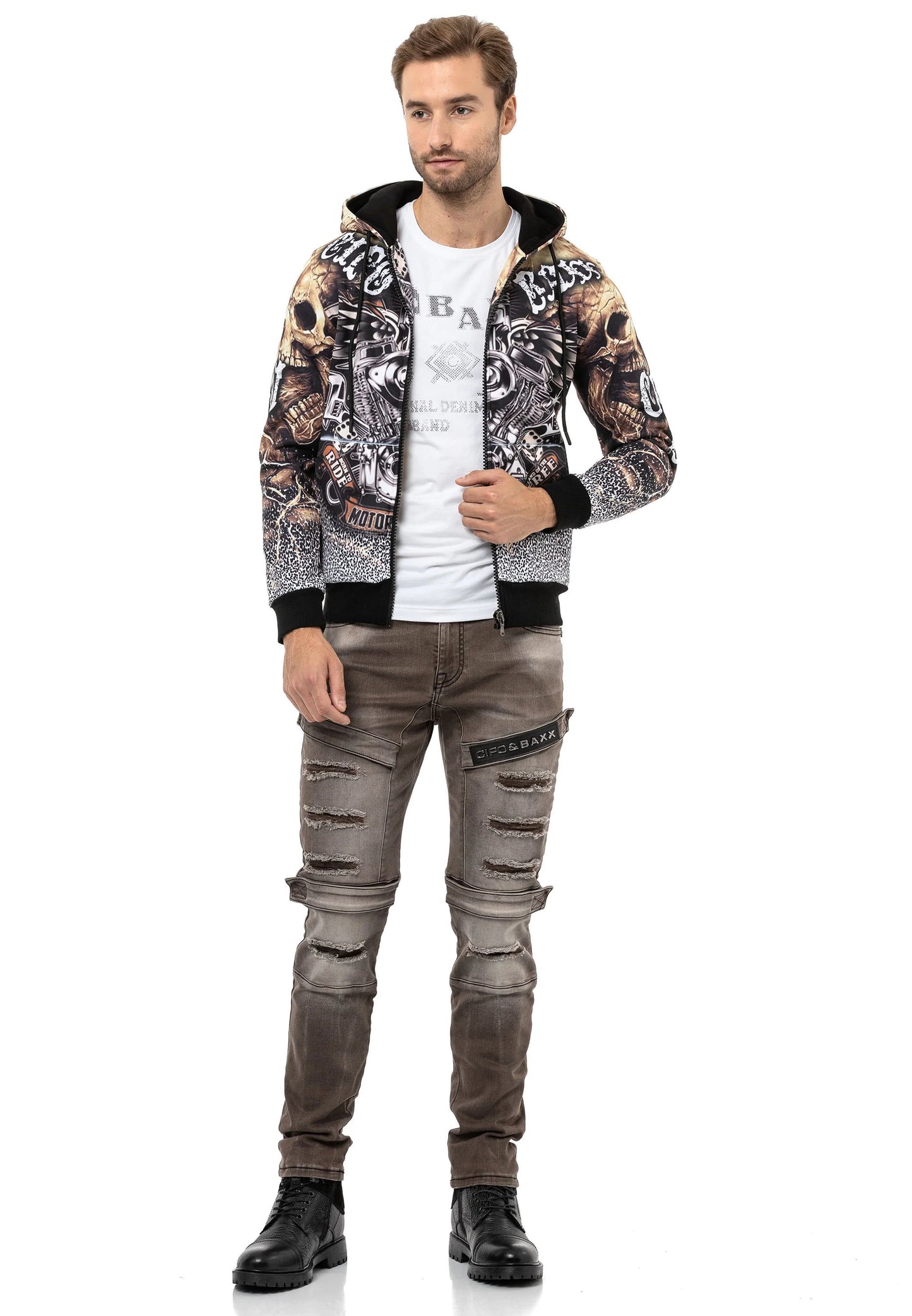 Cipo & Baxx ROADRUNNER Herren Kapuzen Sweatjacke CL550