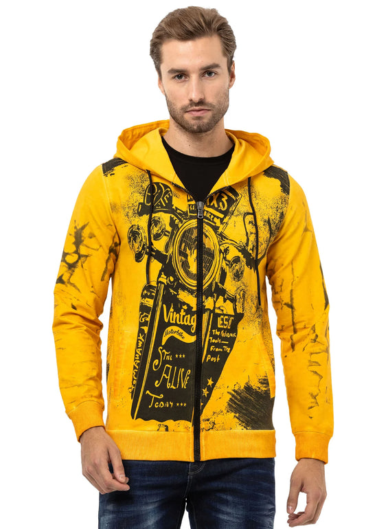 Cipo & Baxx VERDAN Herren Kapuzen Sweatshirt CL561 yellow