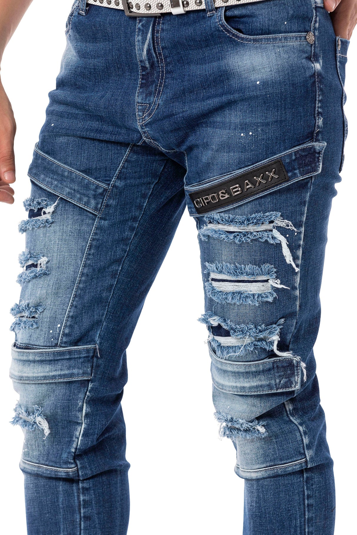 Vaqueros de hombre Cipo &amp; Baxx CONNECT denim CD555