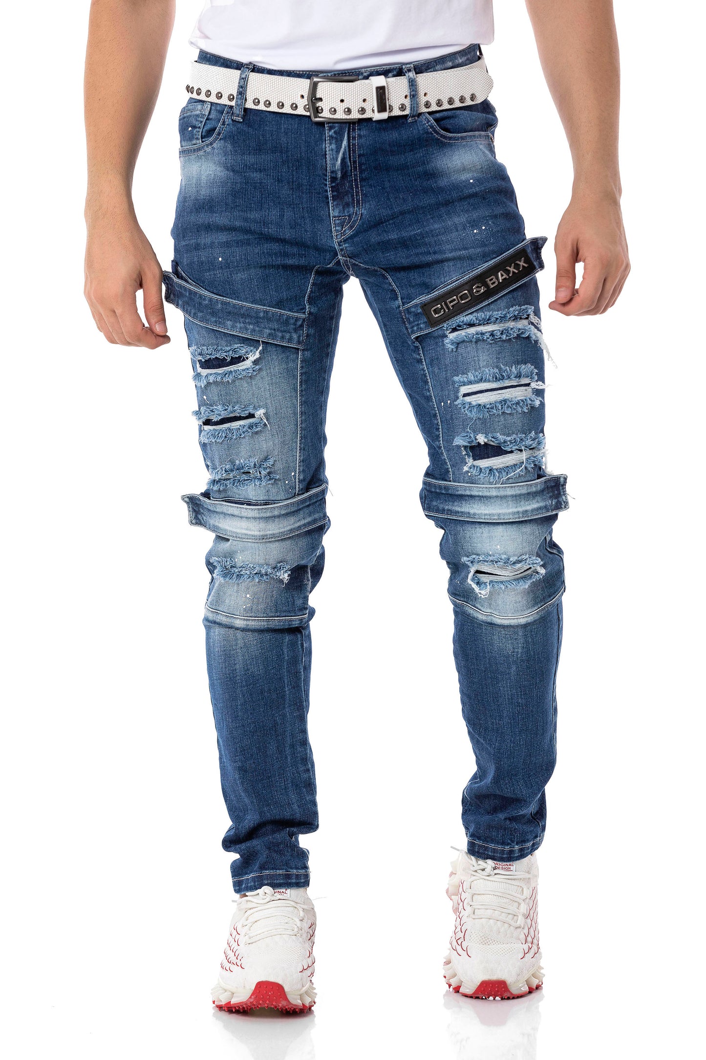 Vaqueros de hombre Cipo &amp; Baxx CONNECT denim CD555