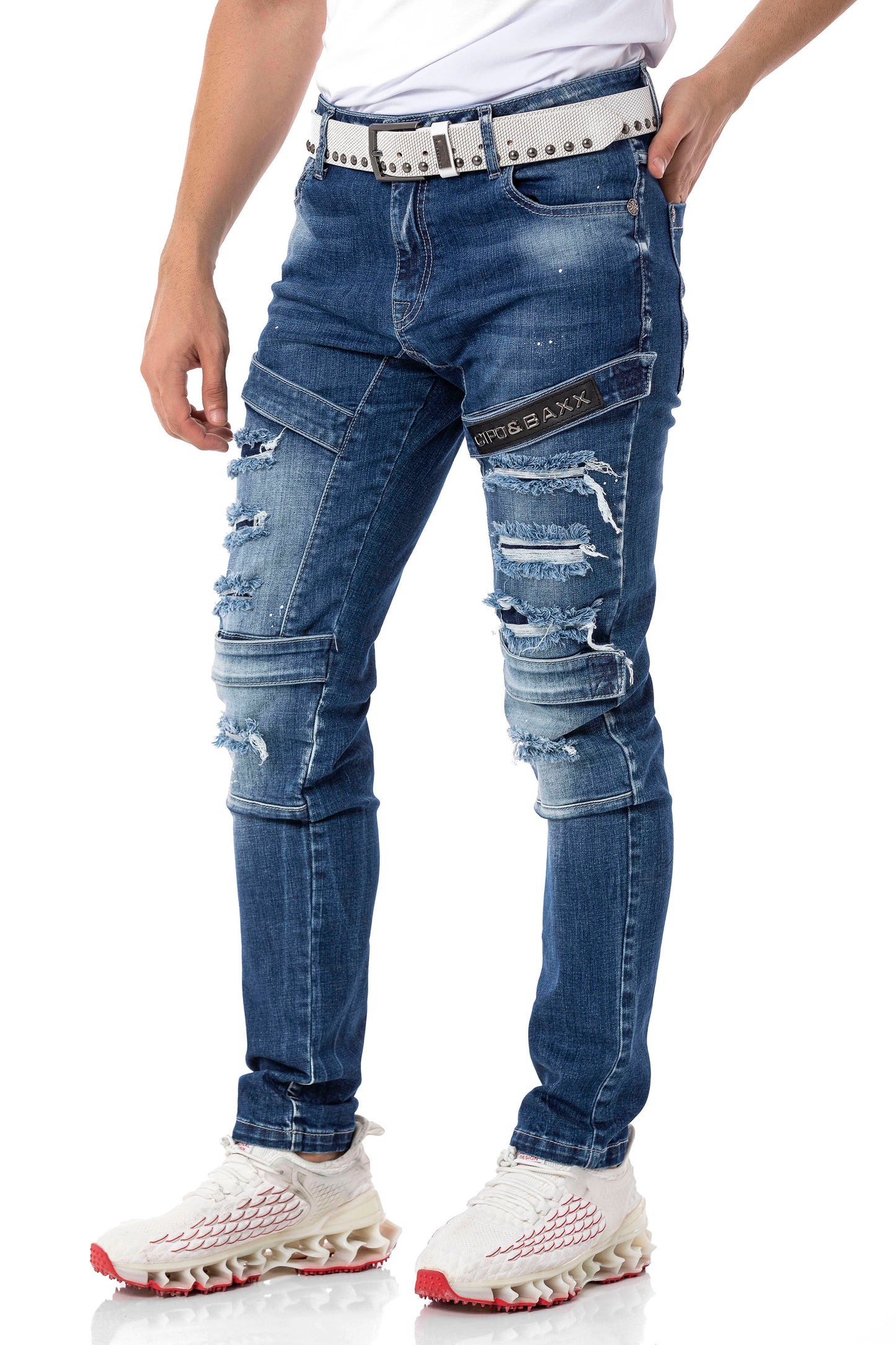 Vaqueros de hombre Cipo &amp; Baxx CONNECT denim CD555