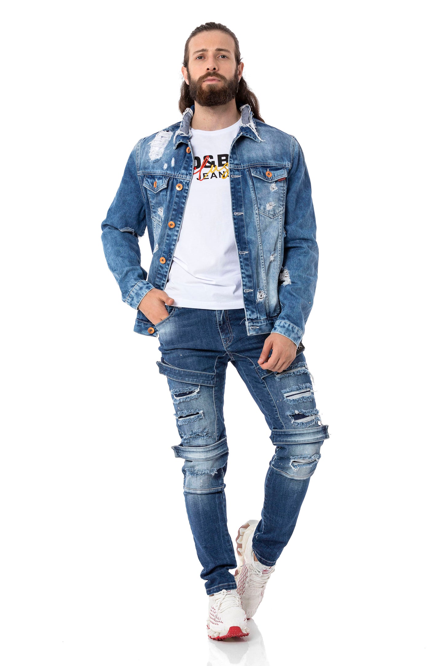 Vaqueros de hombre Cipo &amp; Baxx CONNECT denim CD555