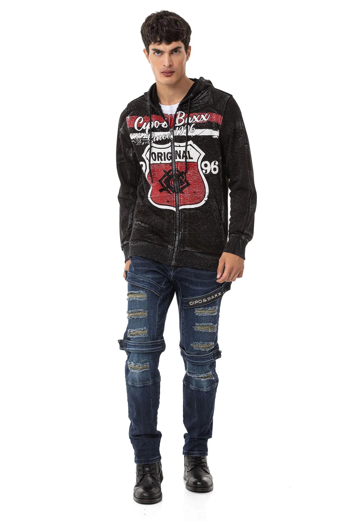 Vaqueros de hombre Cipo &amp; Baxx CONNECT denim CD555