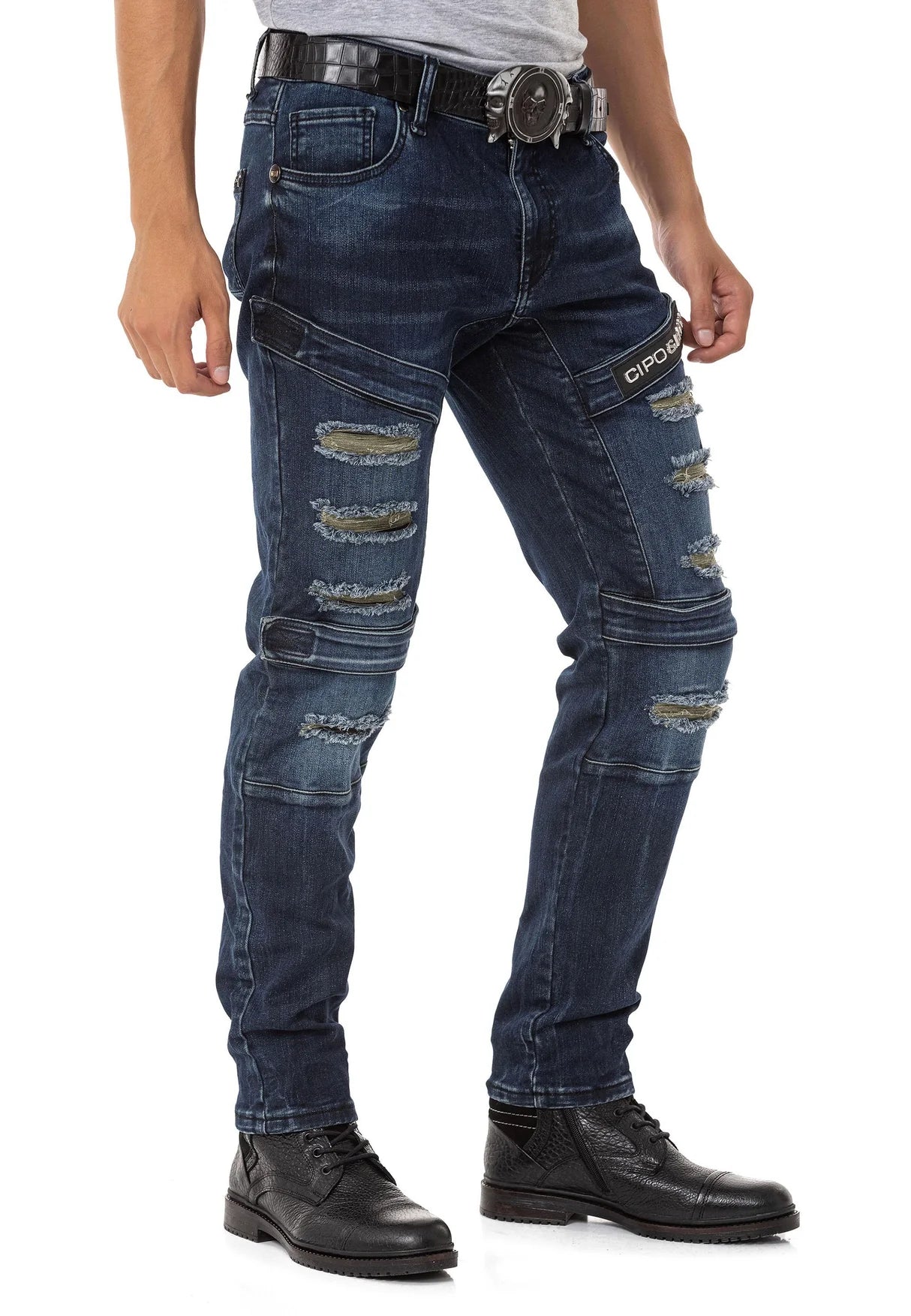 Vaqueros de hombre Cipo &amp; Baxx CONNECT denim CD555