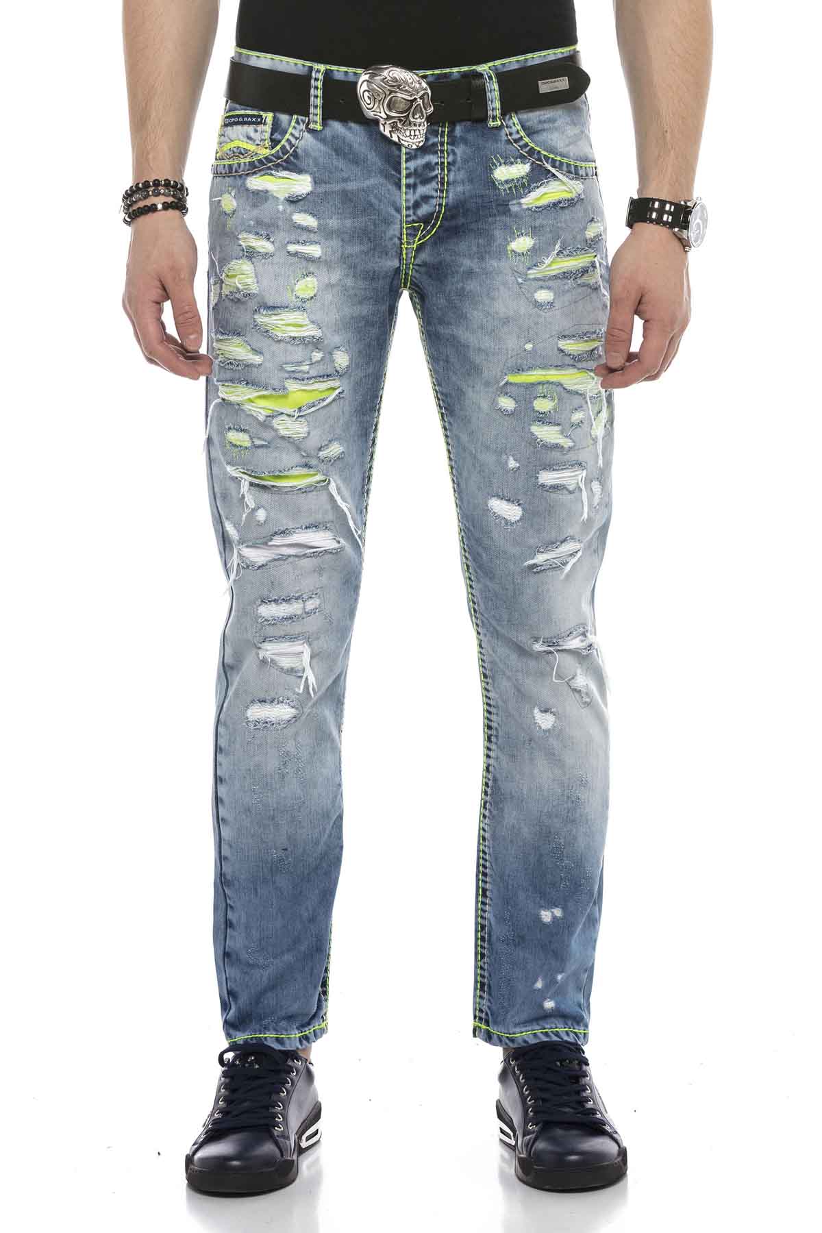 Vaqueros de hombre Cipo &amp; Baxx NEON denim CD605