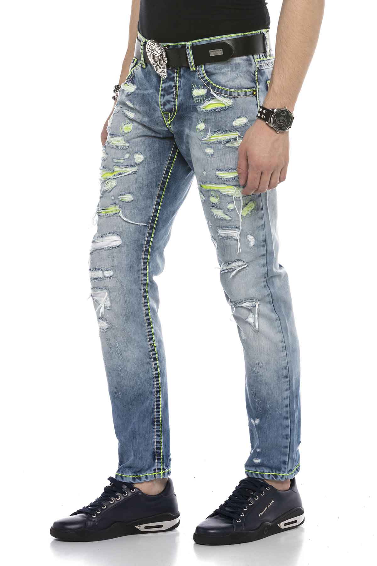 Vaqueros de hombre Cipo &amp; Baxx NEON denim CD605