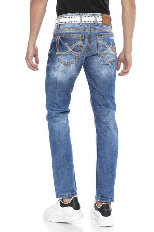 Vaqueros de hombre Cipo &amp; Baxx COLUMBIA denim CD670