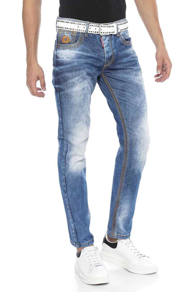 Vaqueros de hombre Cipo &amp; Baxx COLUMBIA denim CD670