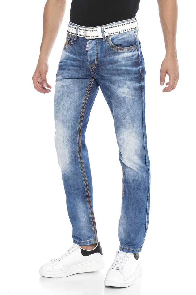 Vaqueros de hombre Cipo &amp; Baxx COLUMBIA denim CD670