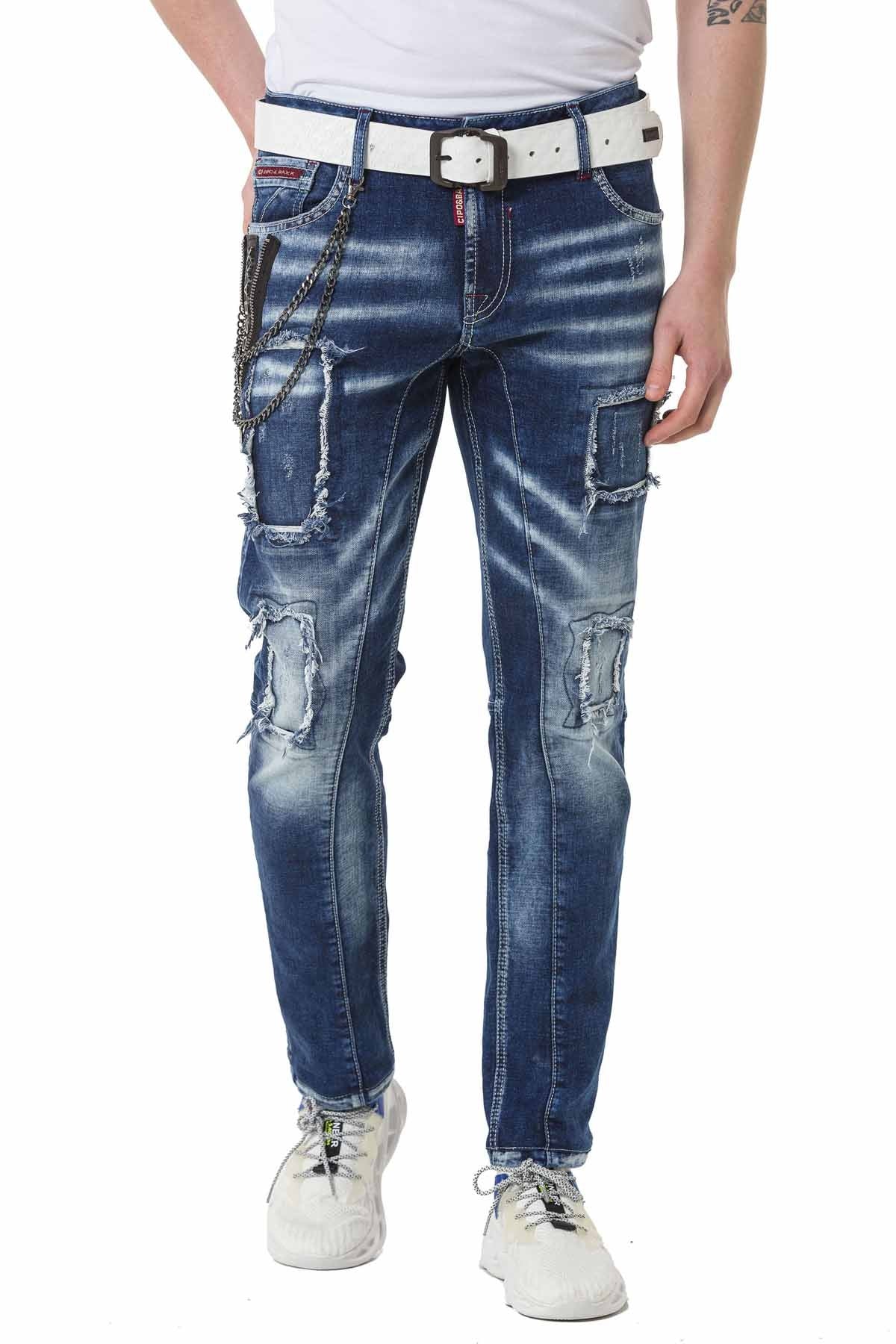 Vaqueros de hombre Cipo &amp; Baxx FLASH denim CD780 