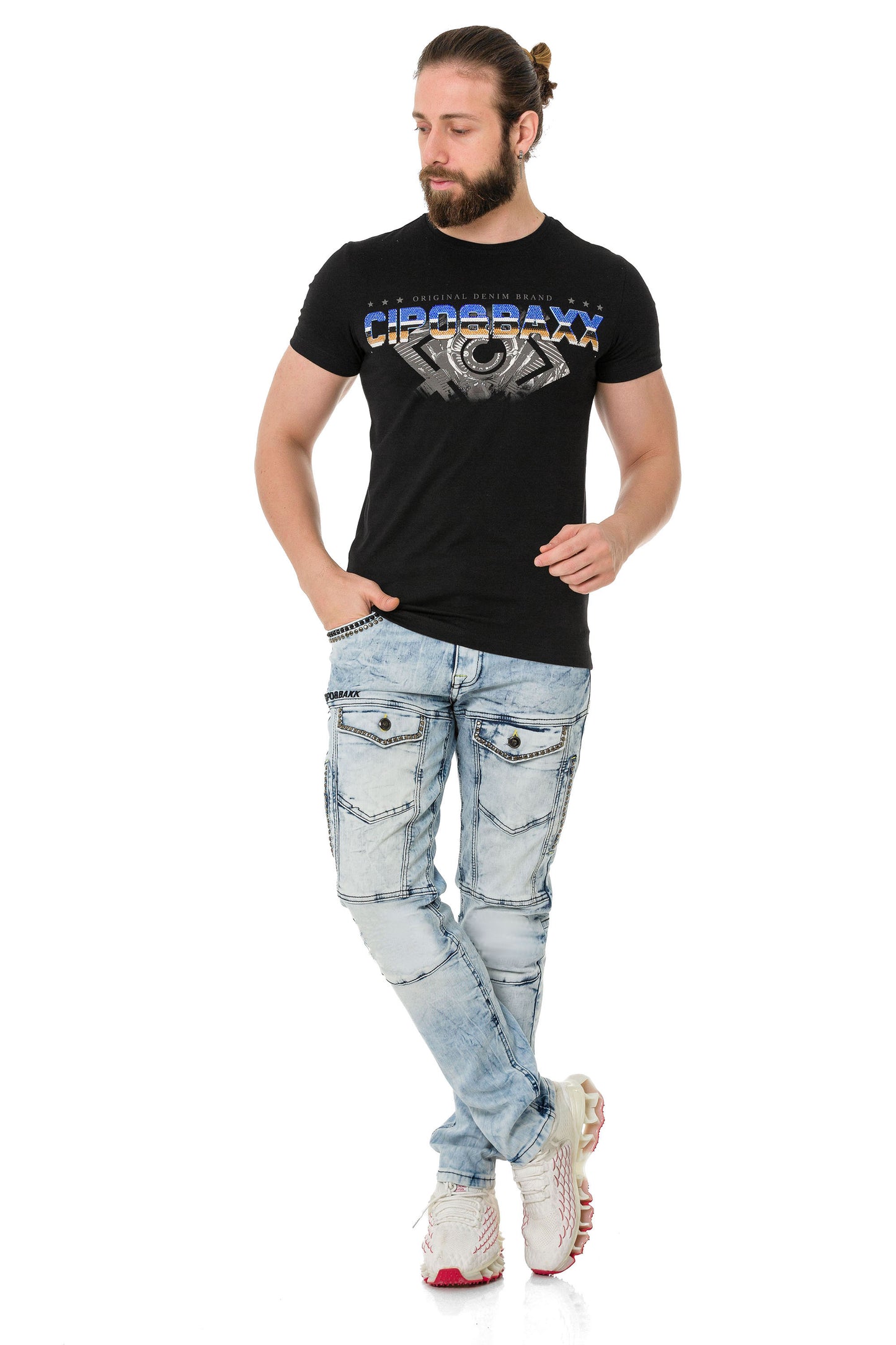 Vaqueros de hombre Cipo &amp; Baxx CONOR denim CD810