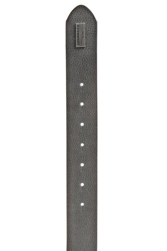 Cipo &amp; Baxx Men's Leather Belt CG170 Grey 