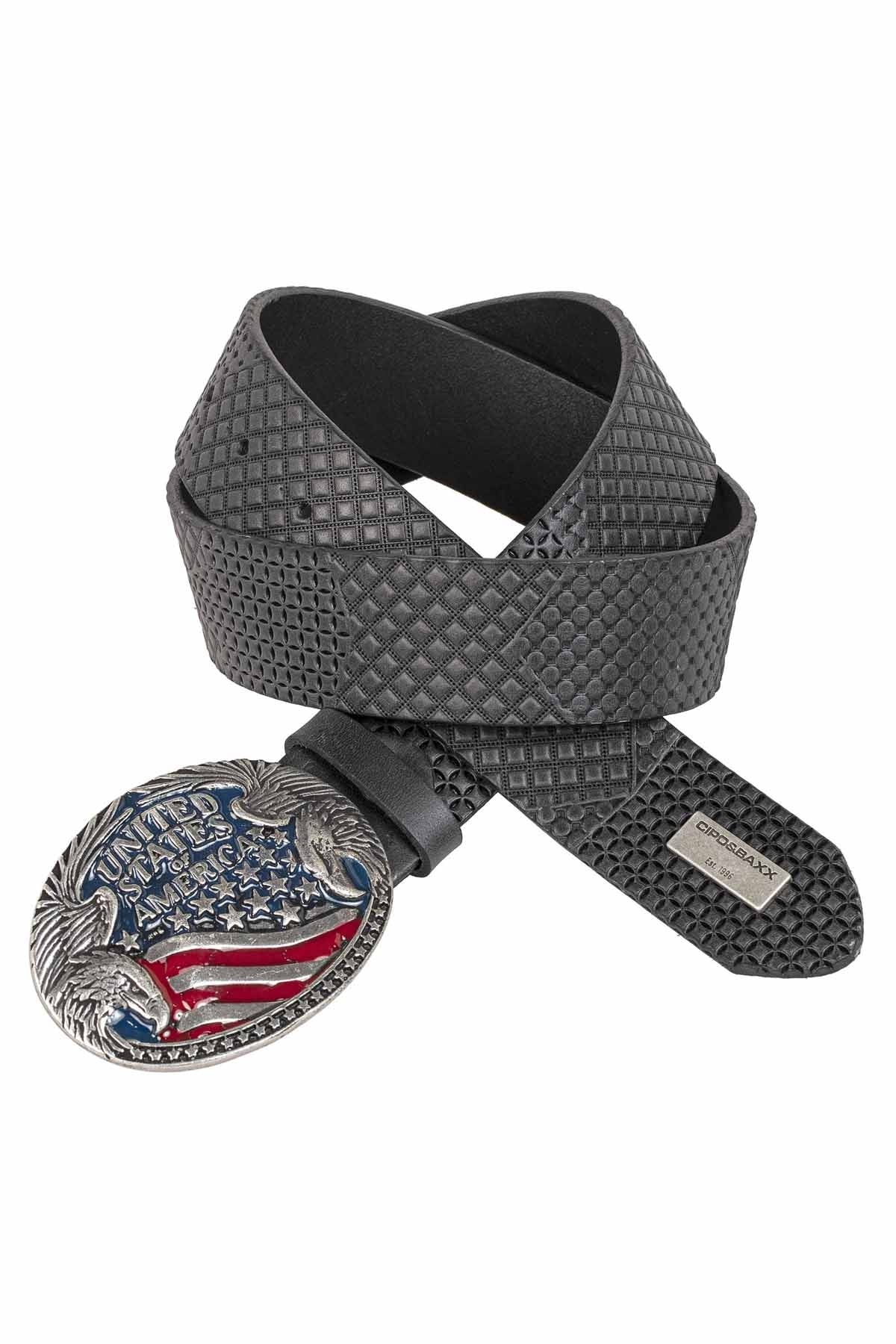 Cipo &amp; Baxx Men's Leather Belt USA CG197 Black 