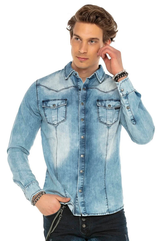 Cipo &amp; Baxx SAMUEL men's denim shirt CH165