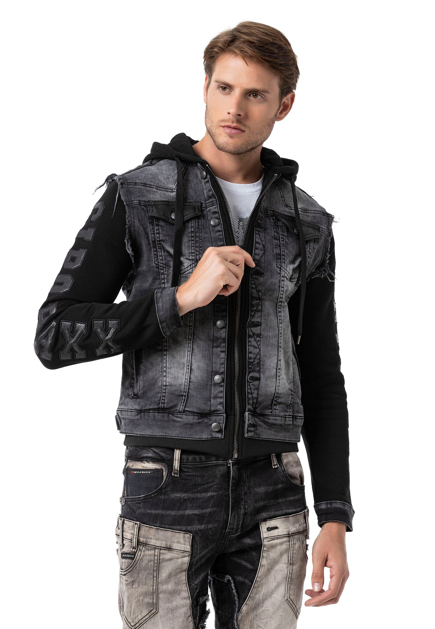 Cipo & Baxx BLACKPOOL Herren Jeans Jacke Weste Denim CJ155