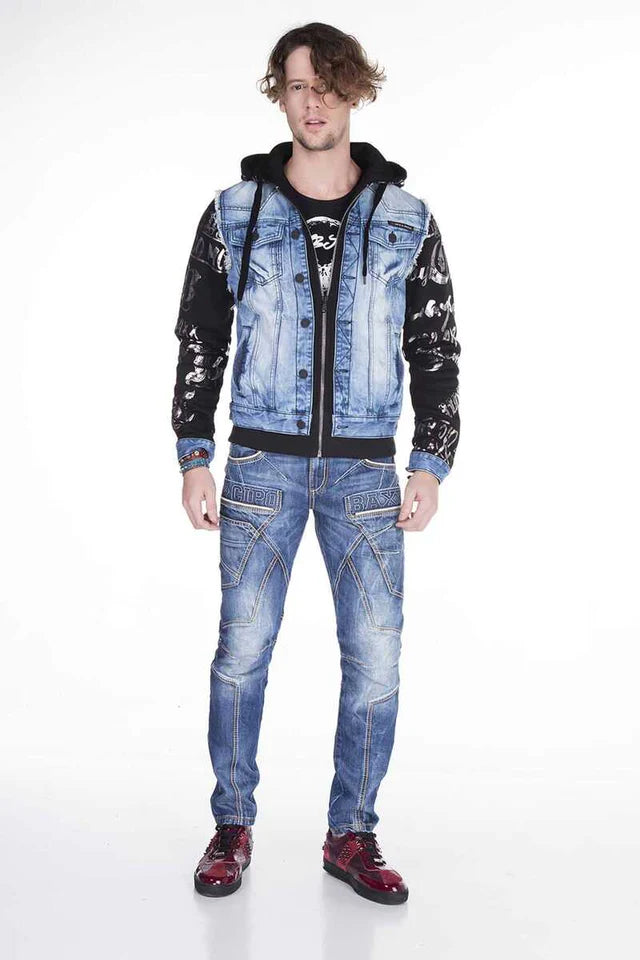 Cipo &amp; Baxx EASTWOOD Chaqueta vaquera para hombre Chaleco Denim CJ185