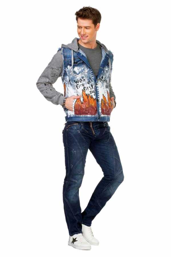 Cipo &amp; Baxx FLAME Men's Jeans Jacket Denim CJ209