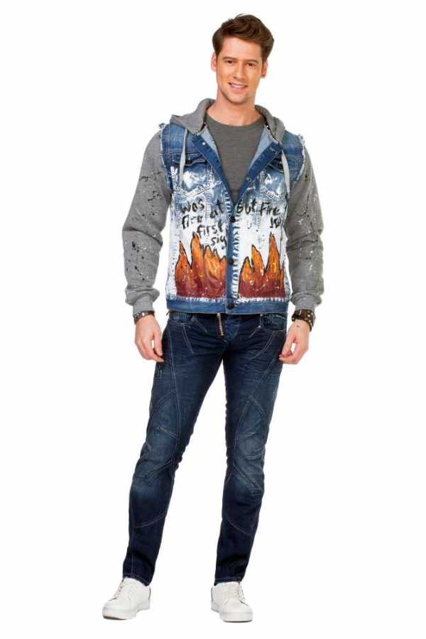 Cipo &amp; Baxx FLAME Men's Jeans Jacket Denim CJ209