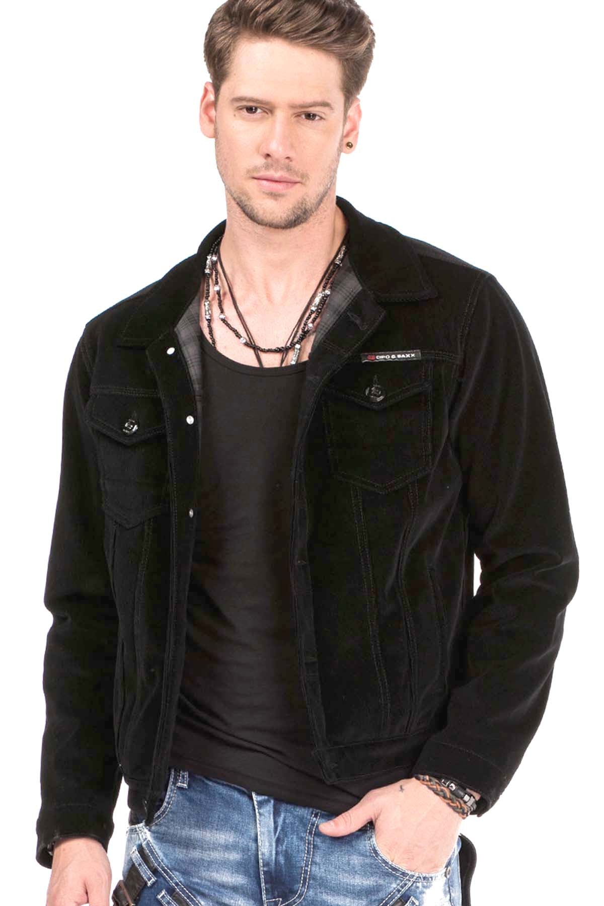 Cipo & Baxx LEONARDO Herren Cord Jeans Jacke Denim CJ226