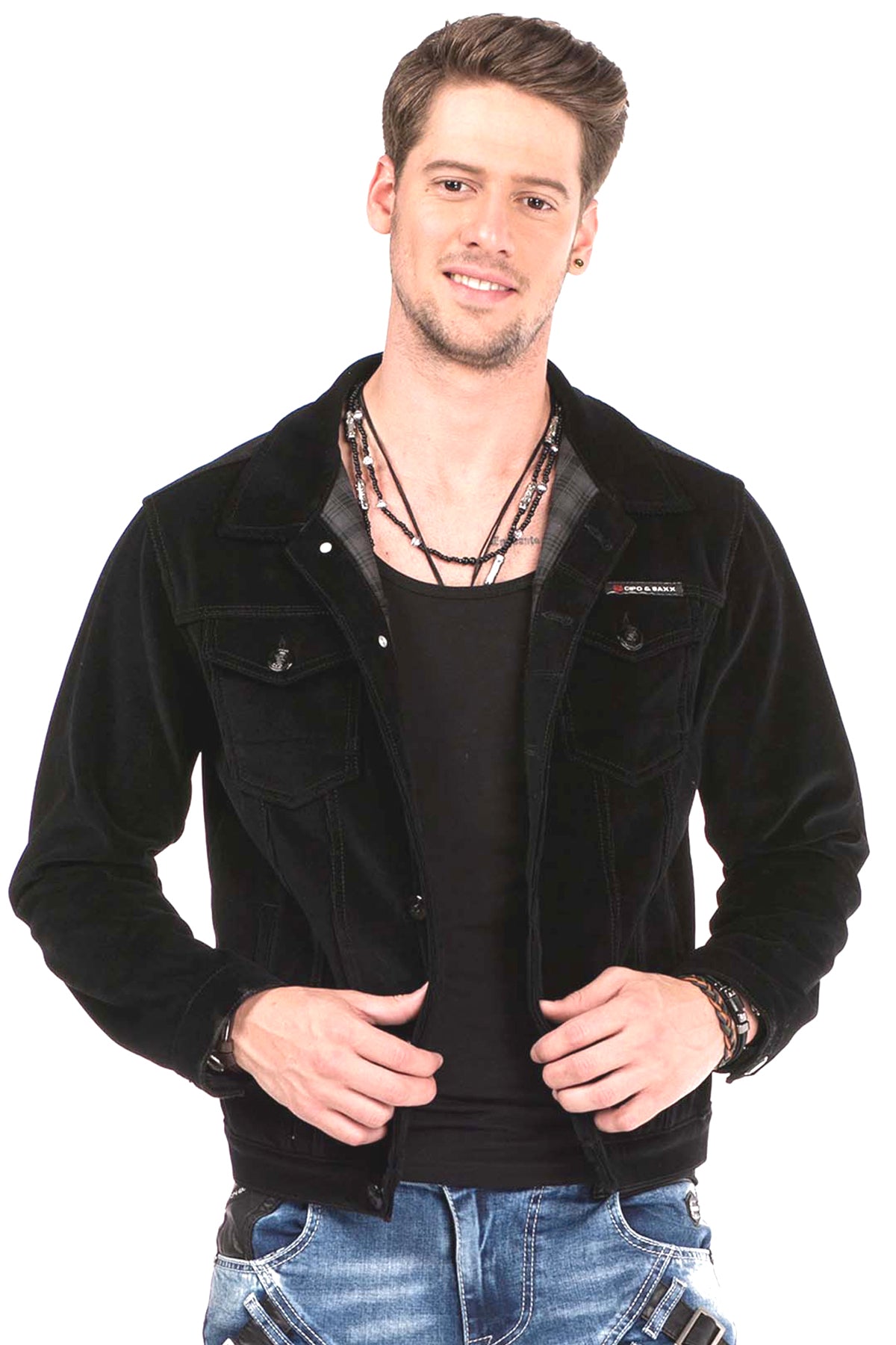 Cipo &amp; Baxx LEONARDO Chaqueta vaquera de pana para hombre Denim CJ226