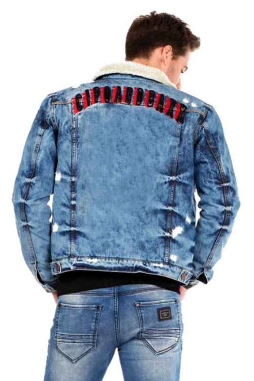 Cipo &amp; Baxx FLAG Men's Jeans Jacket Denim CJ233