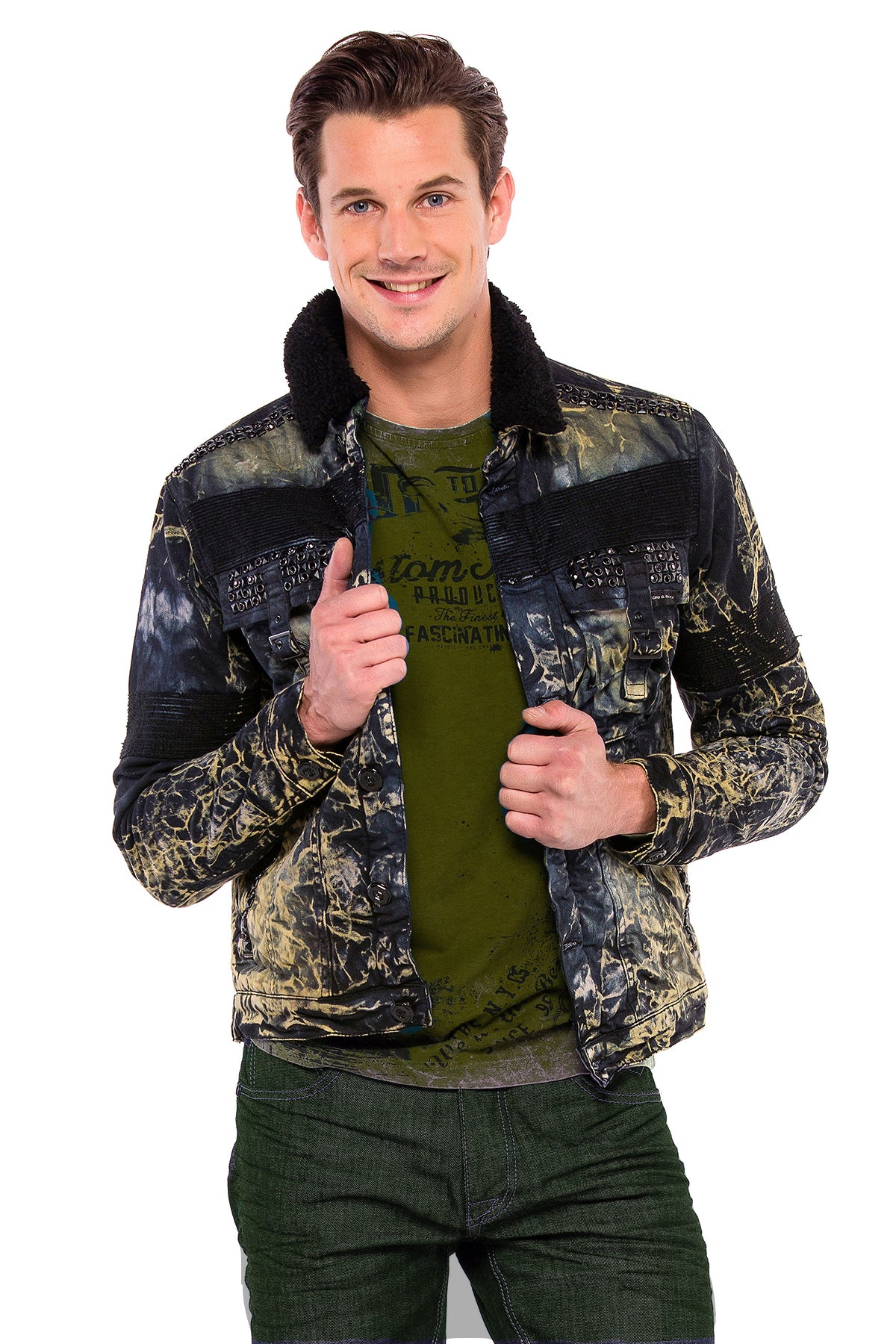 Cipo &amp; Baxx EVERETT Chaqueta vaquera para hombre Denim CJ245