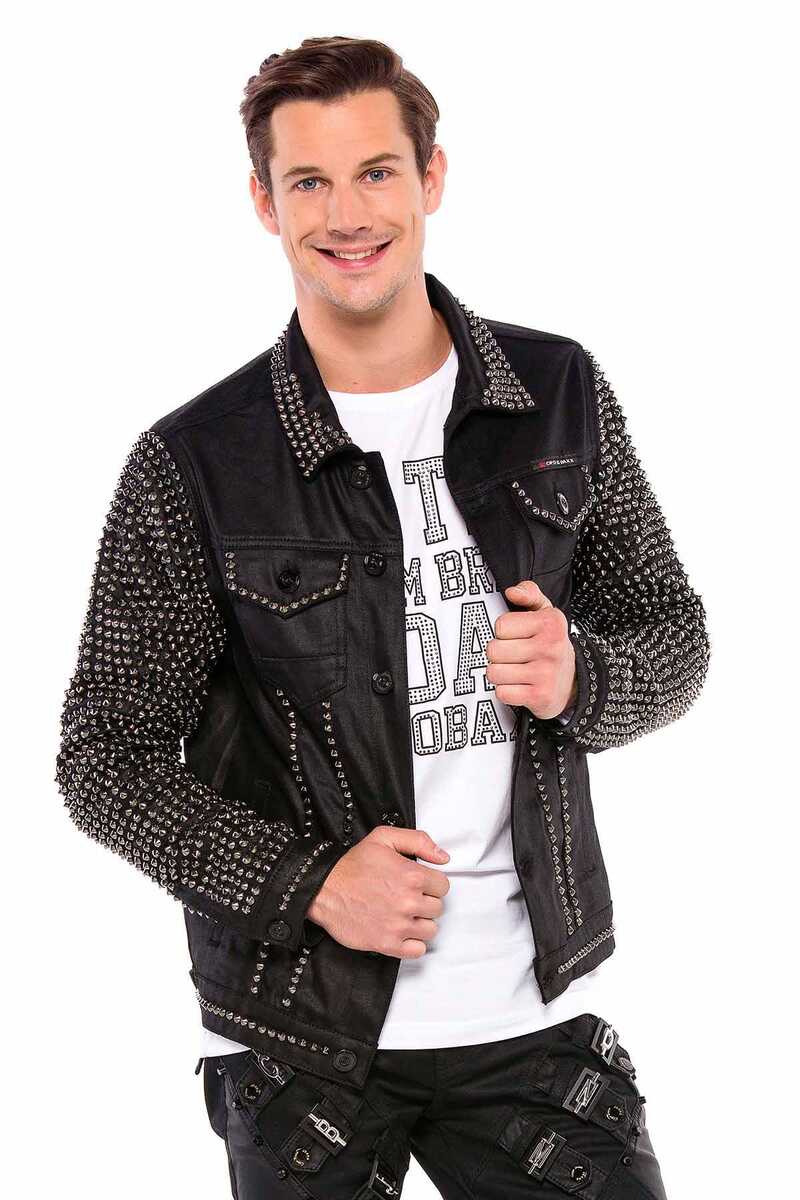 Cipo & Baxx JERMAINE Herren Biker Leder Jacke CJ249